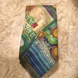 Men’s dress tie, green multi color